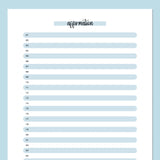 One Daily Affirmation Template - Blue