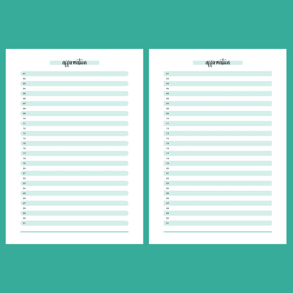 One Daily Affirmation Template - 2 Version Overview