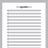 One Daily Affirmation Template - Grey