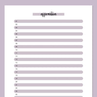 One Daily Affirmation Template - Purple