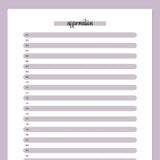 One Daily Affirmation Template - Purple