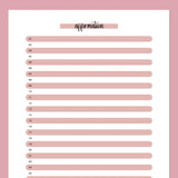 One Daily Affirmation Template - Red