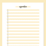 One Daily Affirmation Template - Yellow