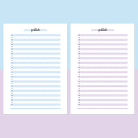 One Daily Gratitude Template - Aqua and Light Purple