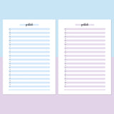 One Daily Gratitude Template - Aqua and Light Purple