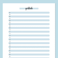 One Daily Gratitude Template - Blue