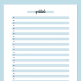 One Daily Gratitude Template - Blue