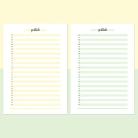 One Daily Gratitude Template - Light Yellow and Light Green