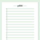 One Daily Gratitude Template - Green