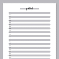 One Daily Gratitude Template - Grey