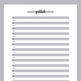 One Daily Gratitude Template - Grey