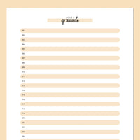 One Daily Gratitude Template - Orange