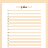 One Daily Gratitude Template - Orange