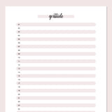 One Daily Gratitude Template - Pink