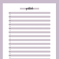 One Daily Gratitude Template - Purple