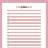 One Daily Gratitude Template - Red