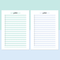 One Daily Gratitude Template - Teal and Light Blue