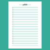 One Daily Gratitude Template - Version 1 Full Page View