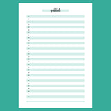 One Daily Gratitude Template - Version 2 Full Page View