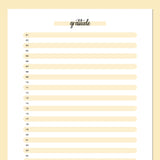 One Daily Gratitude Template - Yellow