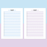 One Daily Highlight Template - Aqua and Light Purple