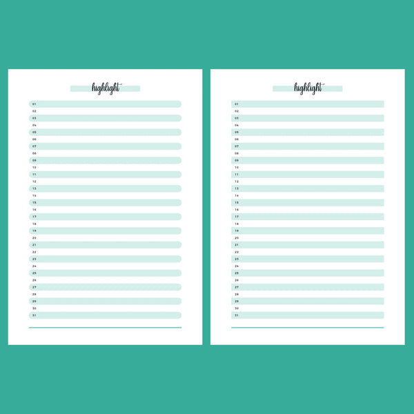 One Daily Highlight Template - 2 Version Overview