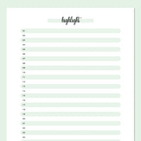 One Daily Highlight Template - Green