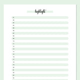 One Daily Highlight Template - Green