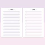 One Daily Highlight Template - Lavendar and Bright Pink