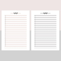 One Daily Highlight Template - Light Brown and Light Grey