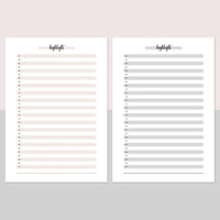 Daily Highlights Notes One Daily Highlight Template | Instant Download | Printable PDF – Plan ...