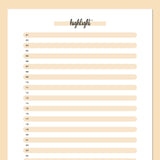 One Daily Highlight Template - Orange