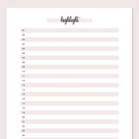 One Daily Highlight Template - Pink