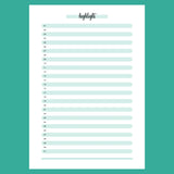 One Daily Highlight Template - Version 1 Full Page View