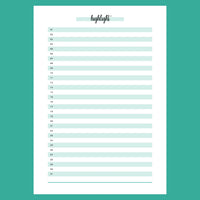 One Daily Highlight Template - Version 2 Full Page View