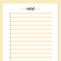 One Daily Highlight Template - Yellow