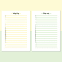 One Daily Limiting Belief Template - Light Yellow and Light Green