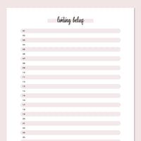 One Daily Limiting Belief Template - Pink