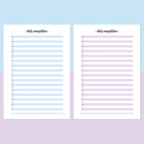 One Daily Manifestation Template - Aqua and Light Purple