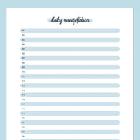 One Daily Manifestation Template - Blue