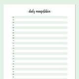 One Daily Manifestation Template - Green