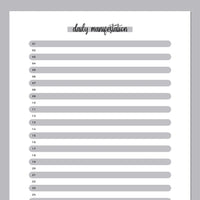 One Daily Manifestation Template - Grey