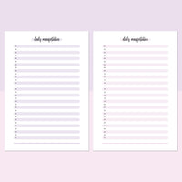 One Daily Manifestation Template - Lavendar and Bright Pink