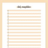 One Daily Manifestation Template - Orange