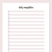 One Daily Manifestation Template - Pink