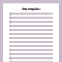 One Daily Manifestation Template - Purple