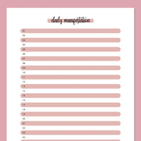 One Daily Manifestation Template - Red