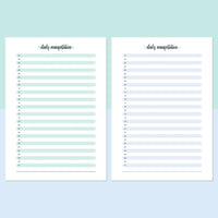 One Daily Manifestation Template - Teal and Light Blue