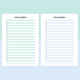 One Daily Manifestation Template - Teal and Light Blue