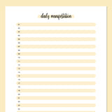 One Daily Manifestation Template - Yellow